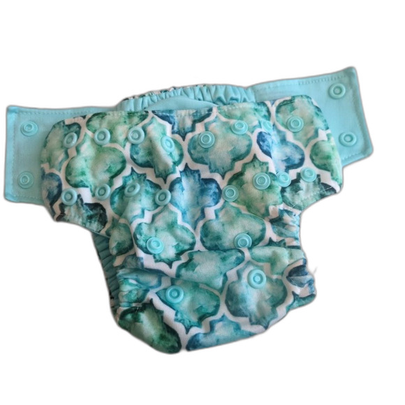 Bella Luna Pocket Cloth Diaper Small Blue Green No Insert - Picture 1 of 5